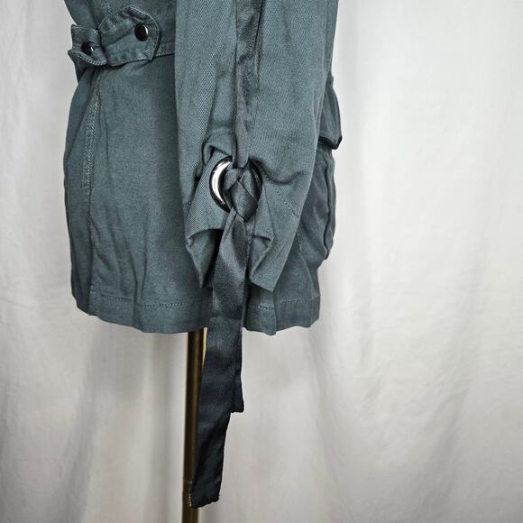 XCVI Women Utility Safari Jacket Small Teal Cinched Gorpcore Granola Girl Hiking - Picture 3 of 10